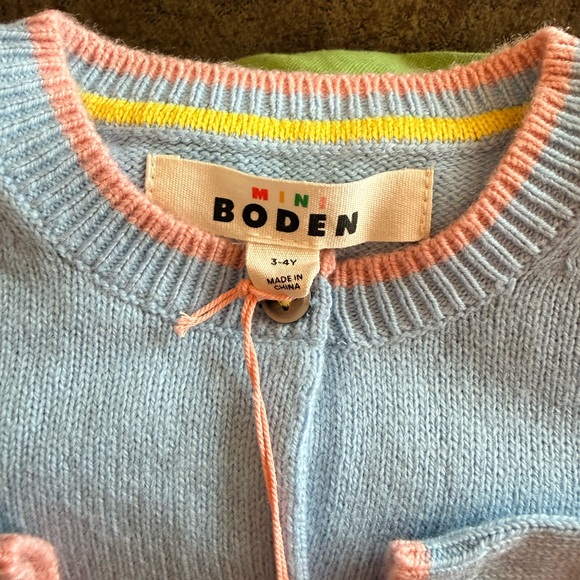 Mini Boden Girls Easter Vintage Blue Chicks Cardigan 3-4Y - Picture 3 of 6